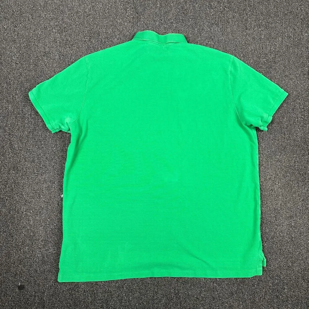 Ralph Lauren Men's Polo Shirt Custom Slim Fit Green Casual Polo Size 2XL XXL